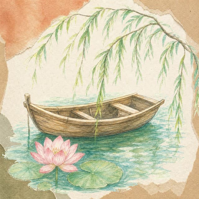 西湖 · 断桥白堤（清晨）避坑场景插画