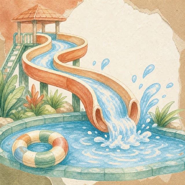 杭州乐园 · 水世界避坑场景插画